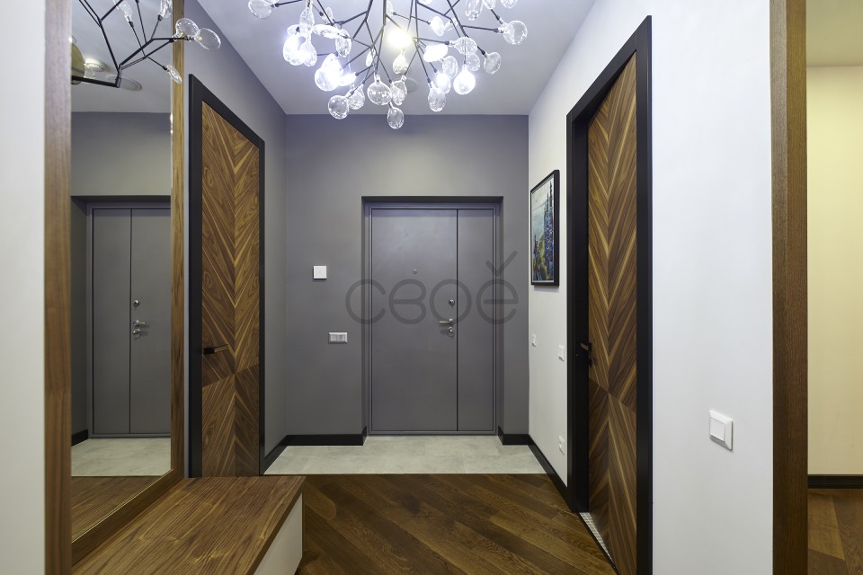 Шпонированные двери Невада в апартаментах в Сочи