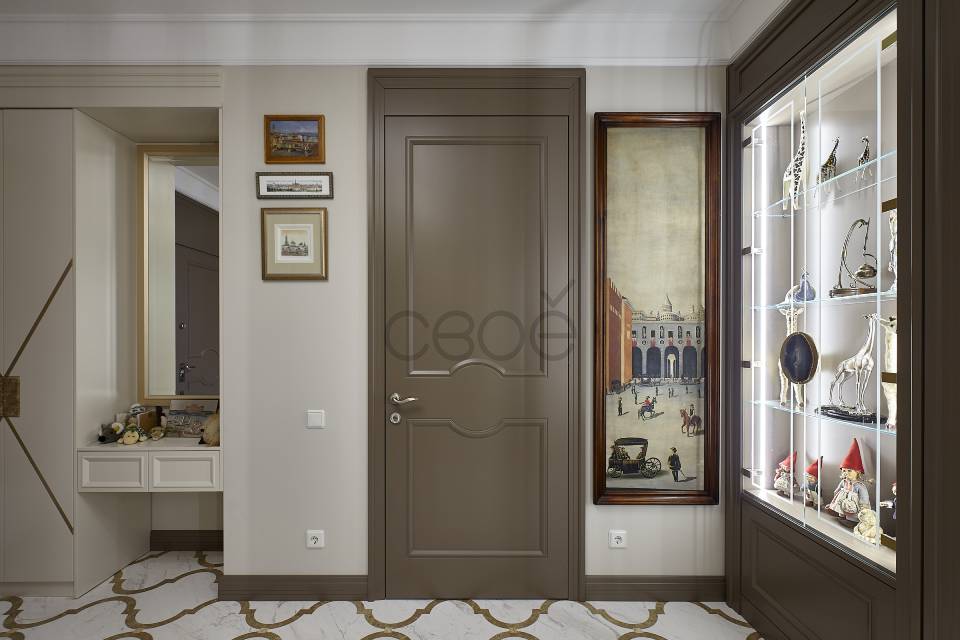 Классические коричневые двери в интерьере